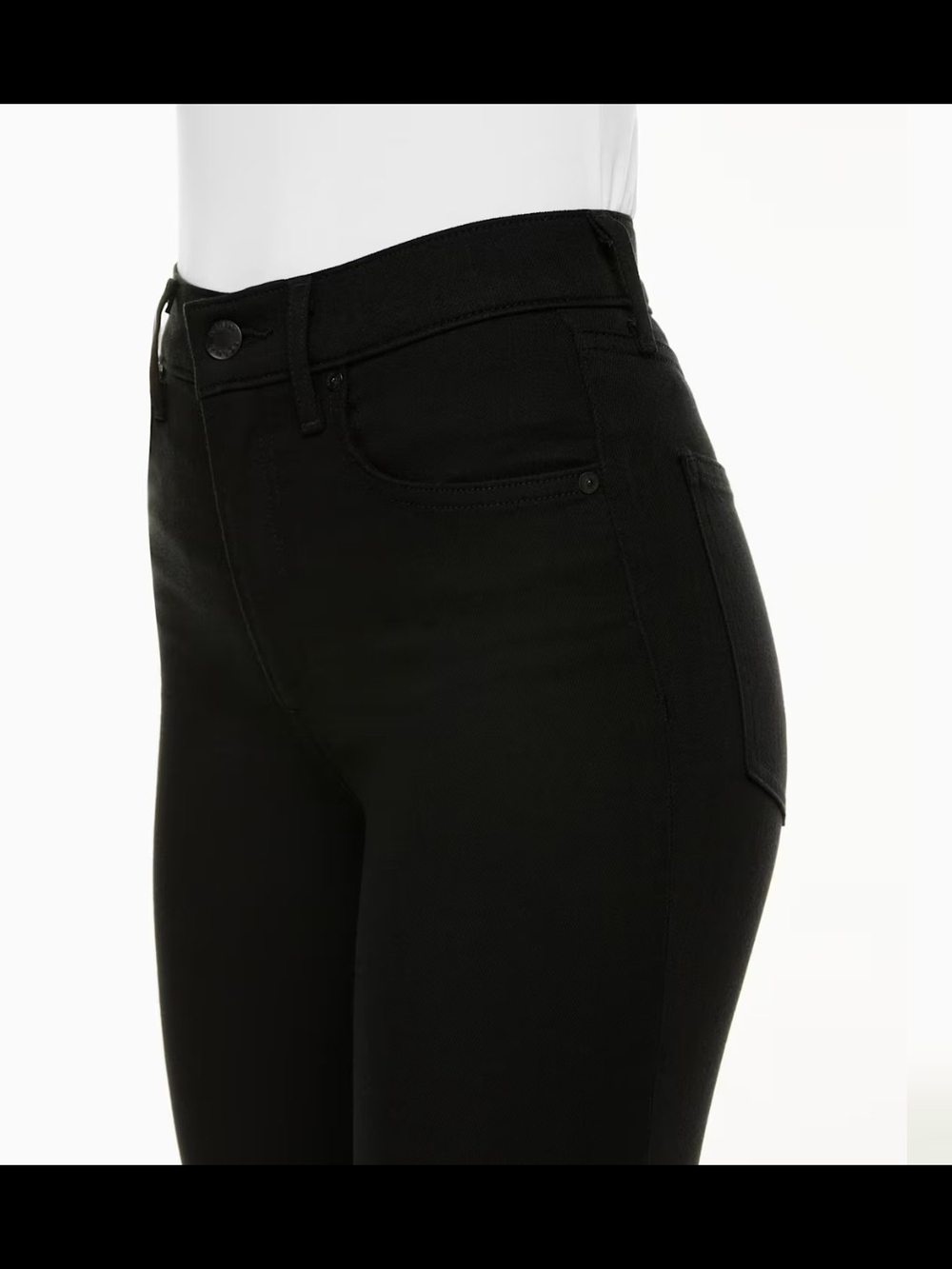 Aritzia Denim Forum The Lola High Rise Skinny Jeans Stay Black Crop Raw Hem 28